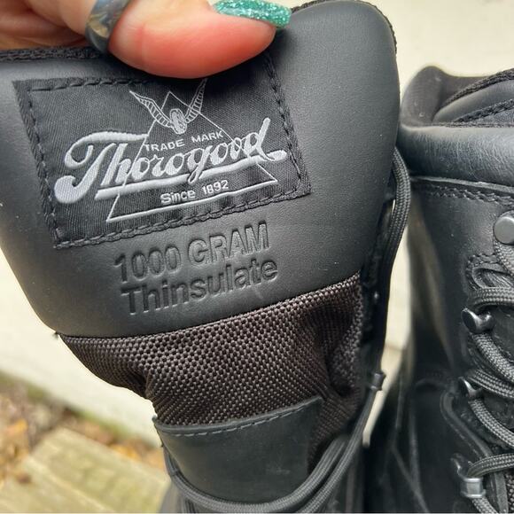 Thorogood 299 Railroad Black Safety Toe 1000 gram Thinsulate Leather Boots 10